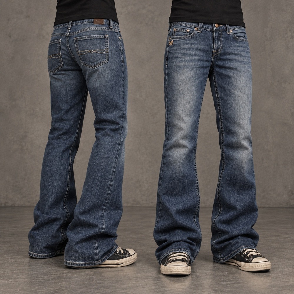 30x28 Faded Blue Bootcut Jeans Y2K 2000s